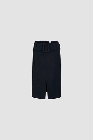 Gonna midi con cintura in nylon leggero riciclato