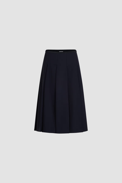 Patou | Pleated midi skirt in sustainable technical wool twill