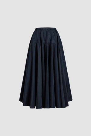 Long volume skirt in recycled faille