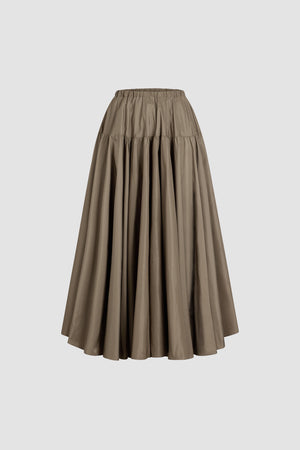 Long volume skirt in recycled faille