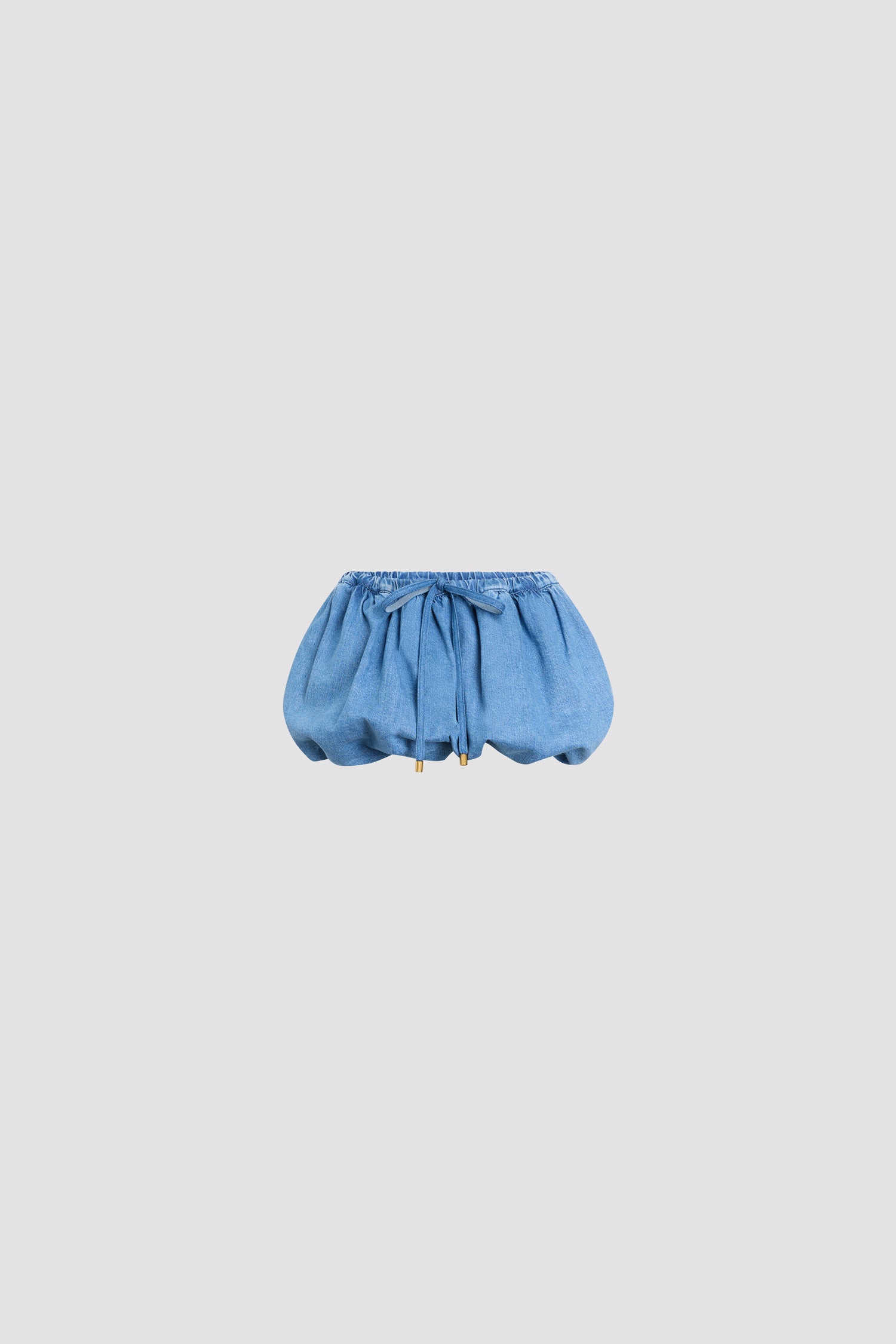Patou - Mini-Bloomer-Rock aus Baumwollmischung - Heritage Blue Wash - Blauer Denim-Mini-Bloomer-Rock. Kordelzug an der Taille.