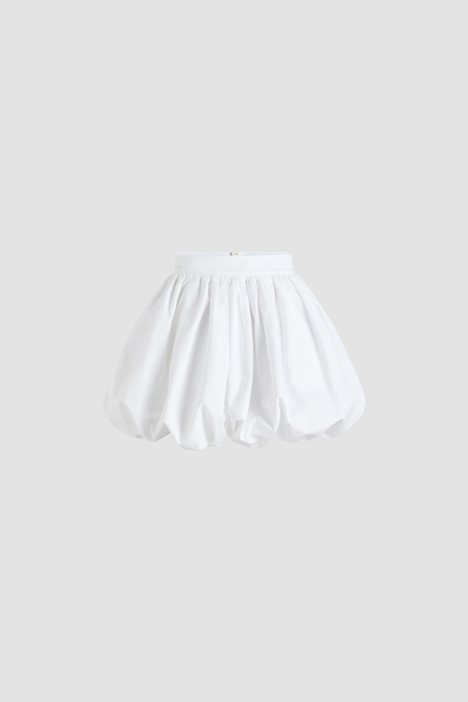 Patou - Bubble mini skirt in organic cotton poplin - White - White organic cotton poplin skirt. Short length. High volume silhouette that can be puffed out. High waist. Zip fastening. Pockets at the sides.