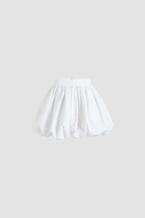 Bubble mini skirt in organic cotton poplin