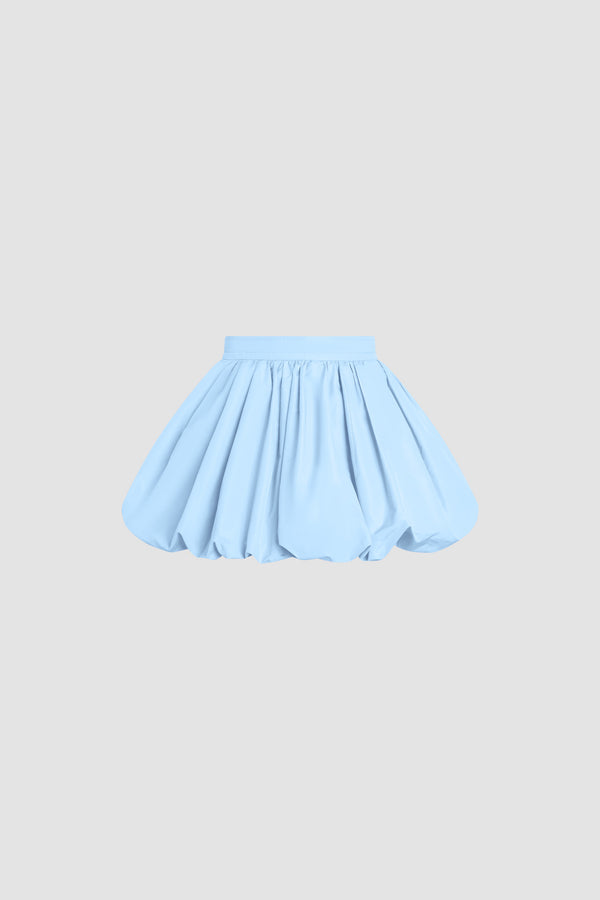 Patou - Organic Cotton Mini Bloomer Skirt - Riviera Blue - Light blue mini bloomer skirt in organic cotton. Drawstring at the waist.