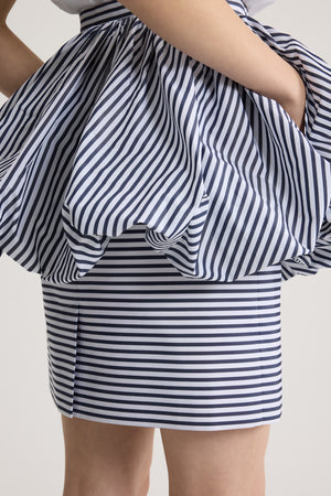 Midi-Peplum-Rock aus recyceltem Faille