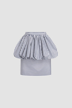 Recycled Faille Peplum Midi Skirt
