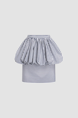 Midi-Peplum-Rock aus recyceltem Faille