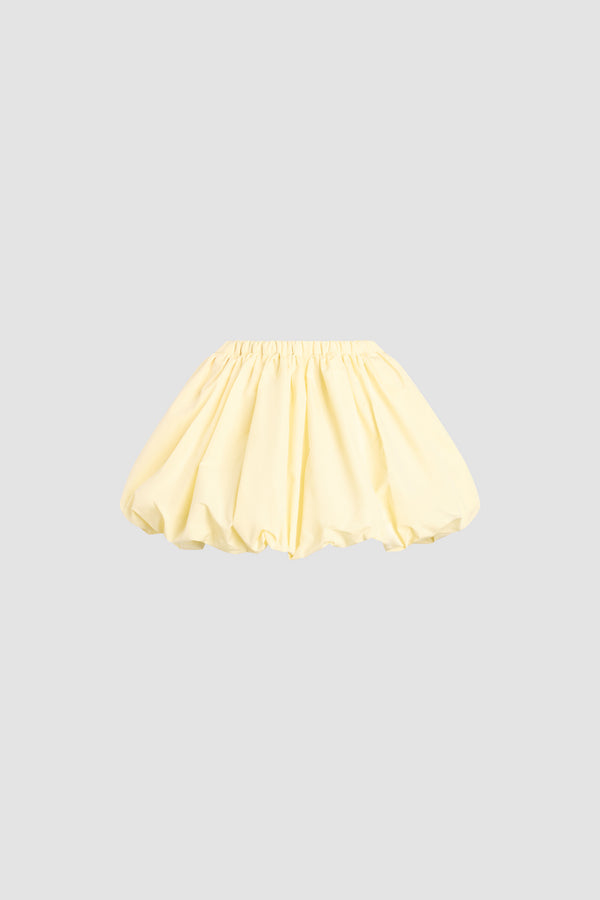 Patou - Mini-Bloomer-Rock aus recyceltem Faille - Citrus Blossom - Gelber Mini-Bloomer-Rock aus recyceltem Faille. Kordelzug an der Taille.