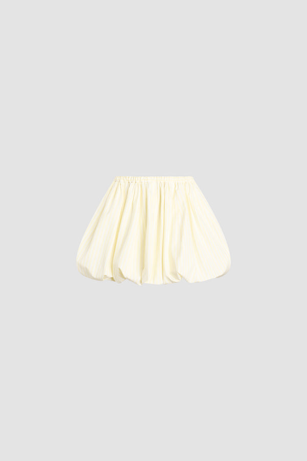 Patou - Jupe mini bloomer en coton - Lemonade Stripes - Jupe mini bloomer couleur jaune. Cordon de serrage à la taille.