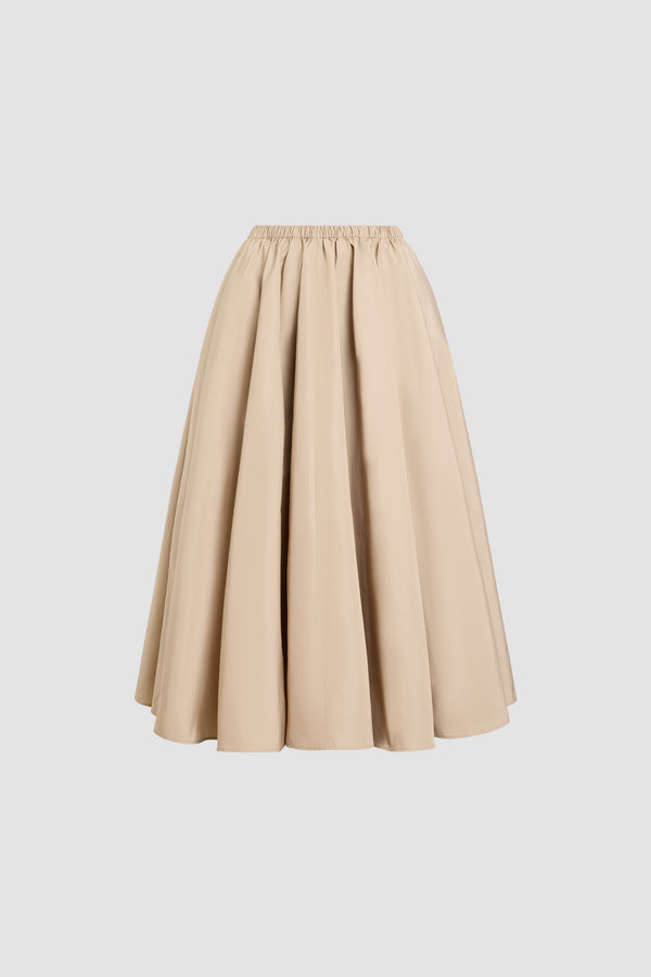 Patou - Gonna midi con vita elasticizzata in faille riciclata - Dune - Gonna midi con vita elasticizzata color sabbia in faille riciclata. Lunghezza midi.