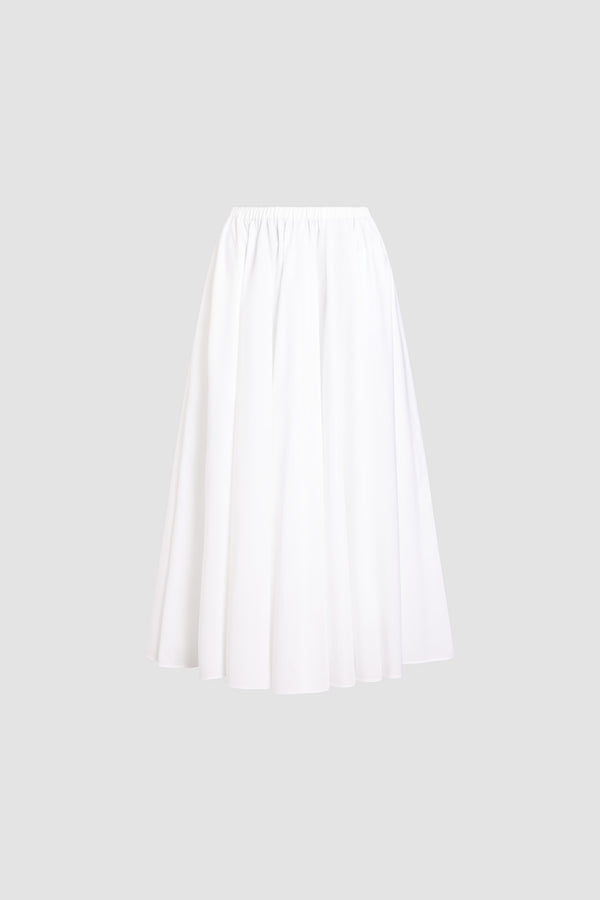 Patou - Gonna midi con vita elasticizzata in faille riciclata - White - Gonna midi con vita elasticizzata bianca in faille riciclata. Lunghezza midi.