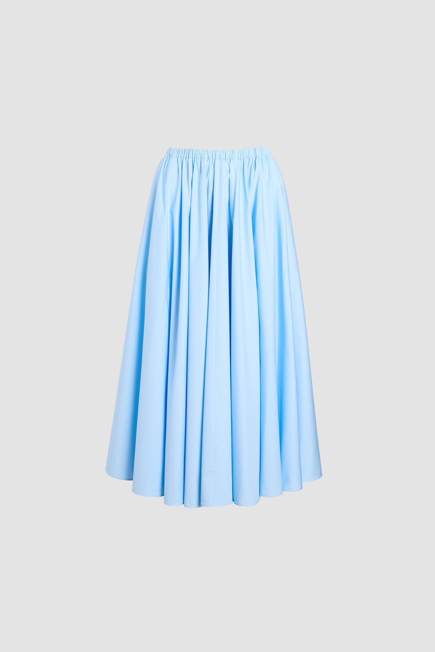 Patou - Gonna midi con vita elasticizzata in faille riciclata - Riviera Blue - Gonna midi con vita elasticizzata azzurra in faille riciclata. Lunghezza midi.