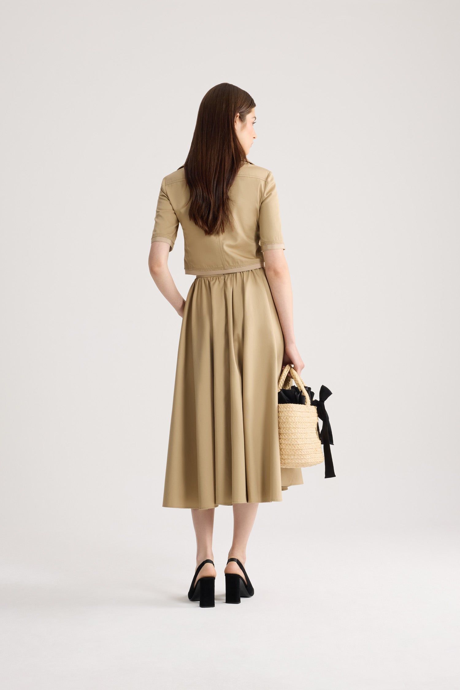 Patou - Jupe maxi volume en coton bio - Sand - Jupe maxi volume couleur sable. Longueur maxi.