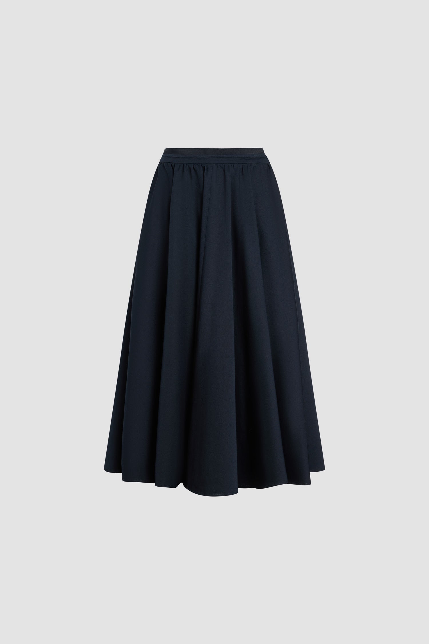 Patou - Jupe maxi volume en coton bio - Night Blue - Jupe maxi volume bleu marine. Longueur maxi.