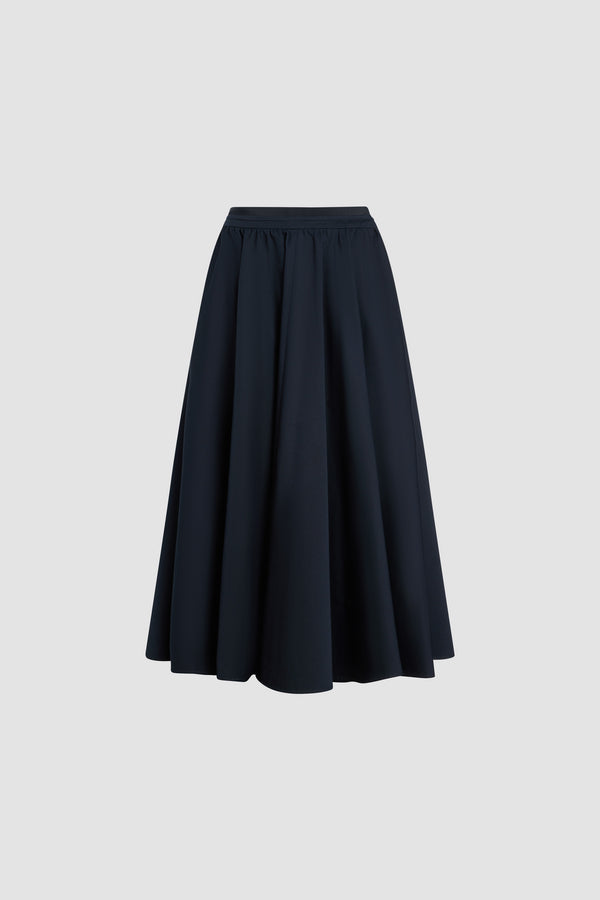 Patou - オーガニックコットン マキシ ボリュームスカート - Night Blue - ネイビーブルーカラーのオーガニックコットン製 マキシ ボリュームスカート。マキシ丈。