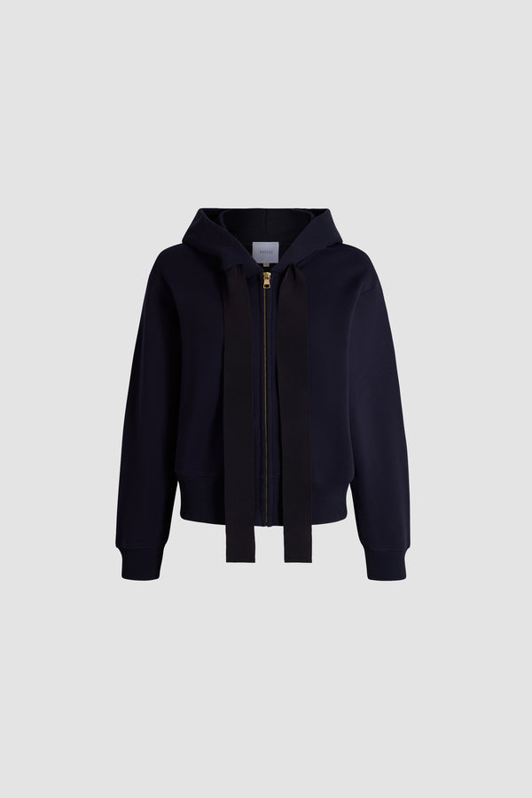 Patou - Patou X Hôtel Du Cap-Eden Roc Zipped Hoodie In Organic Cotton - Deep Sea Blue - A summer capsule collection exclusively available at Hôtel du Cap-Eden-Roc.https://edenrocrivieracollection.com/Organic cotton hoodie in navy blue. Features a front zip closure. Hood with adjustable drawstrings. Ribbed cuffs and hem. Straight silhouette.
