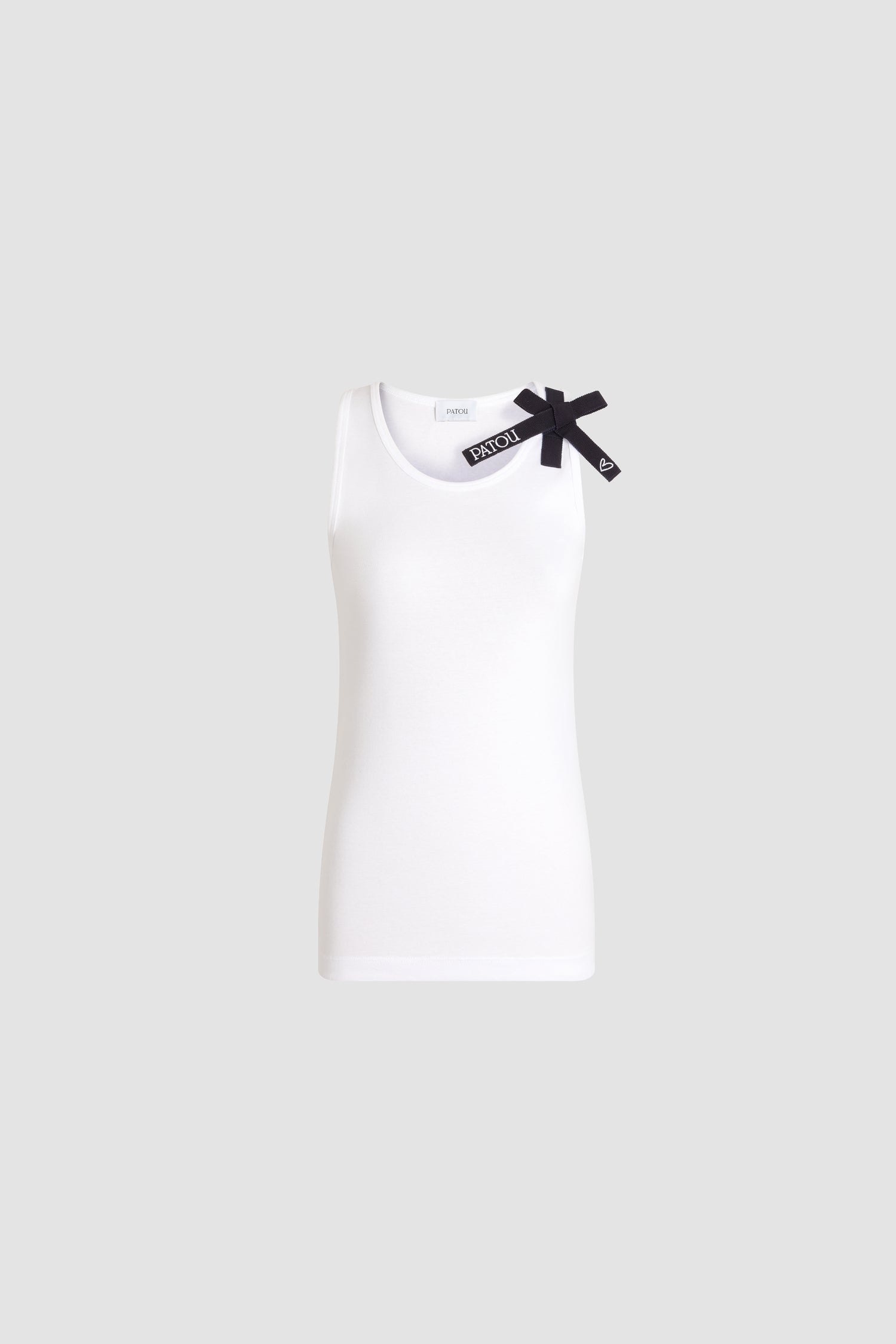 Patou - Patou x Hôtel Du Cap-Eden Roc Débardeur À Nœud En Coton Bio - White Navy - Une collection capsule estivale exclusivement disponible à l’Hôtel du Cap-Eden-Roc.Débardeur à nœud blanc. Bretelle avec nœud noir. Logo Patou brodé blanc sur le devant.