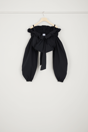 Cropped drawstring top in sustainable cotton