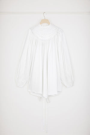Smock collar tunic in organic cotton