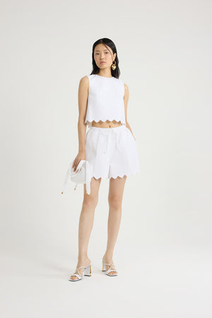 Crop top in misto viscosa sostenibile trapuntato