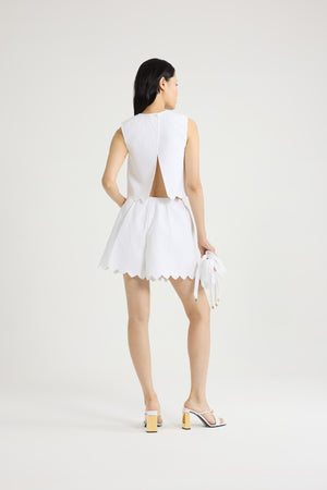Crop top in misto viscosa sostenibile trapuntato