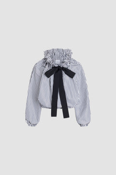 Crop top a maniche lunghe in faille riciclata