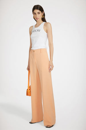 Iconic long trousers in technical wool