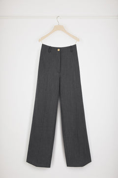 Iconic long trousers in technical wool twill