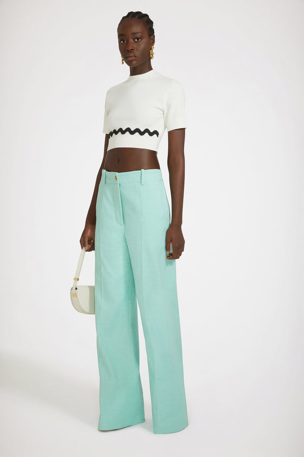 Patou - Iconic long trousers in cotton tweed