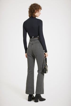 Flared trousers in organic cotton denim