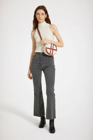 Flared trousers in organic cotton denim