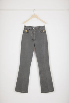 Flared trousers in organic cotton denim