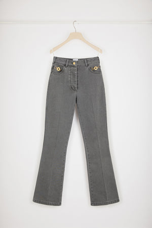 Flared trousers in organic cotton denim