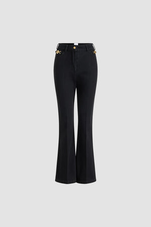 Hose mit ausgestelltem Bein aus Bio-Baumwolldenim