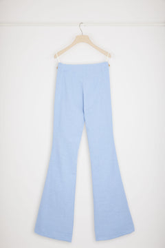 Flared trousers in stretch tweed