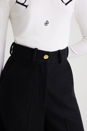 Wide-legged trousers in sustainable wool and cashmere blend