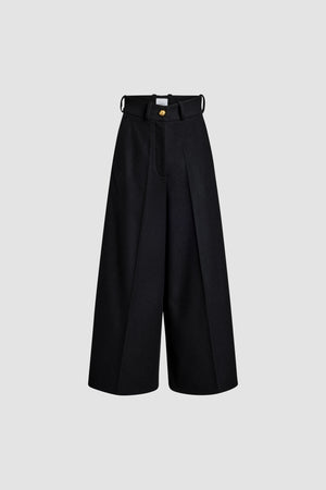 Wide-legged trousers in sustainable wool and cashmere blend