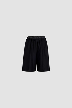 Longline shorts in sustainable wool blend