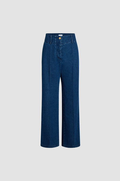Patou | Wide waistband trousers in cotton denim