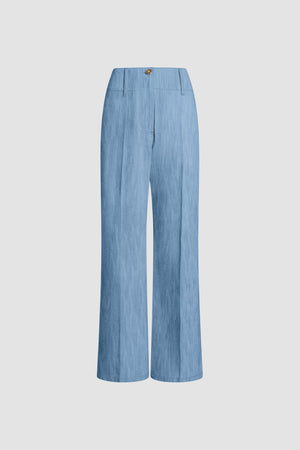 Weite Denimhose aus Baumwollmischung