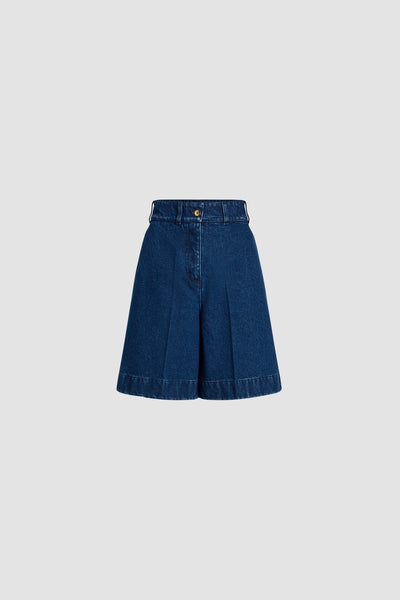 【BAON】Leto Pintuck Wide Bermuda Cotton Pants MARNI Cotton Gauze Smocked Waist Beach Pant, 4 Colors