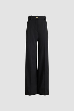 Flared tailored trousers in sustainable technical wool