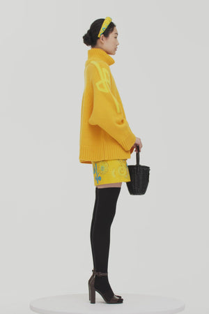 Oversized double collar jumper