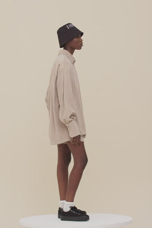 Oversized terry shirt in organic cotton blend