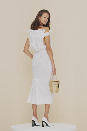 Grosgrain dress in organic cotton poplin