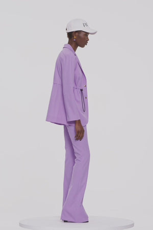 Drawstring jacket in virgin wool