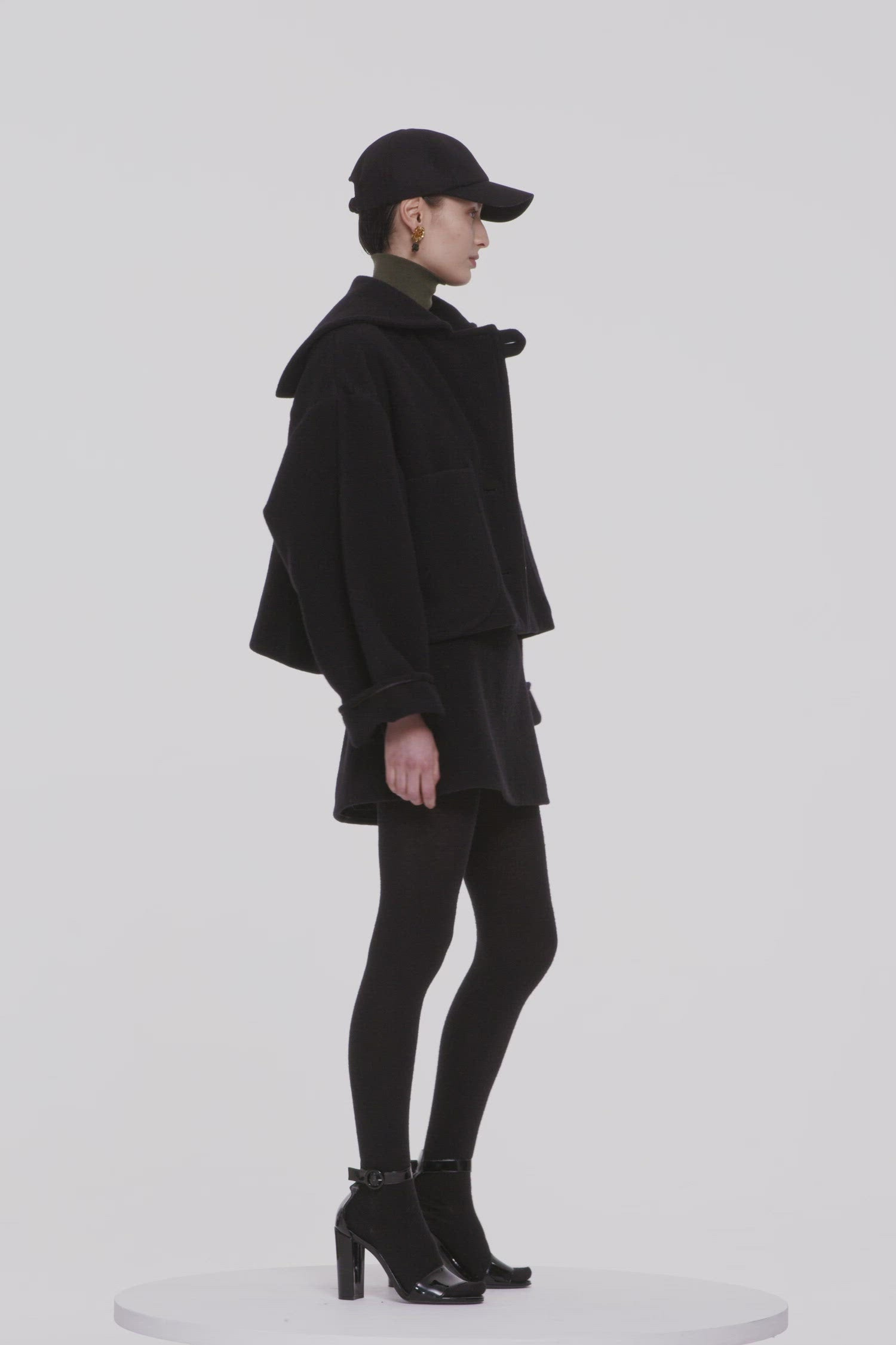 Patou | ダブルフェイスウール クロップコート