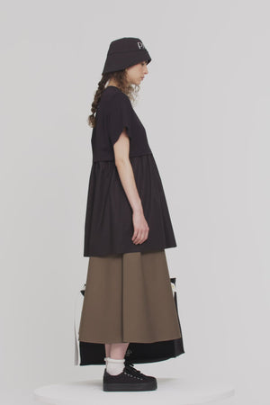 Vestito corto ibrido in cotone bio