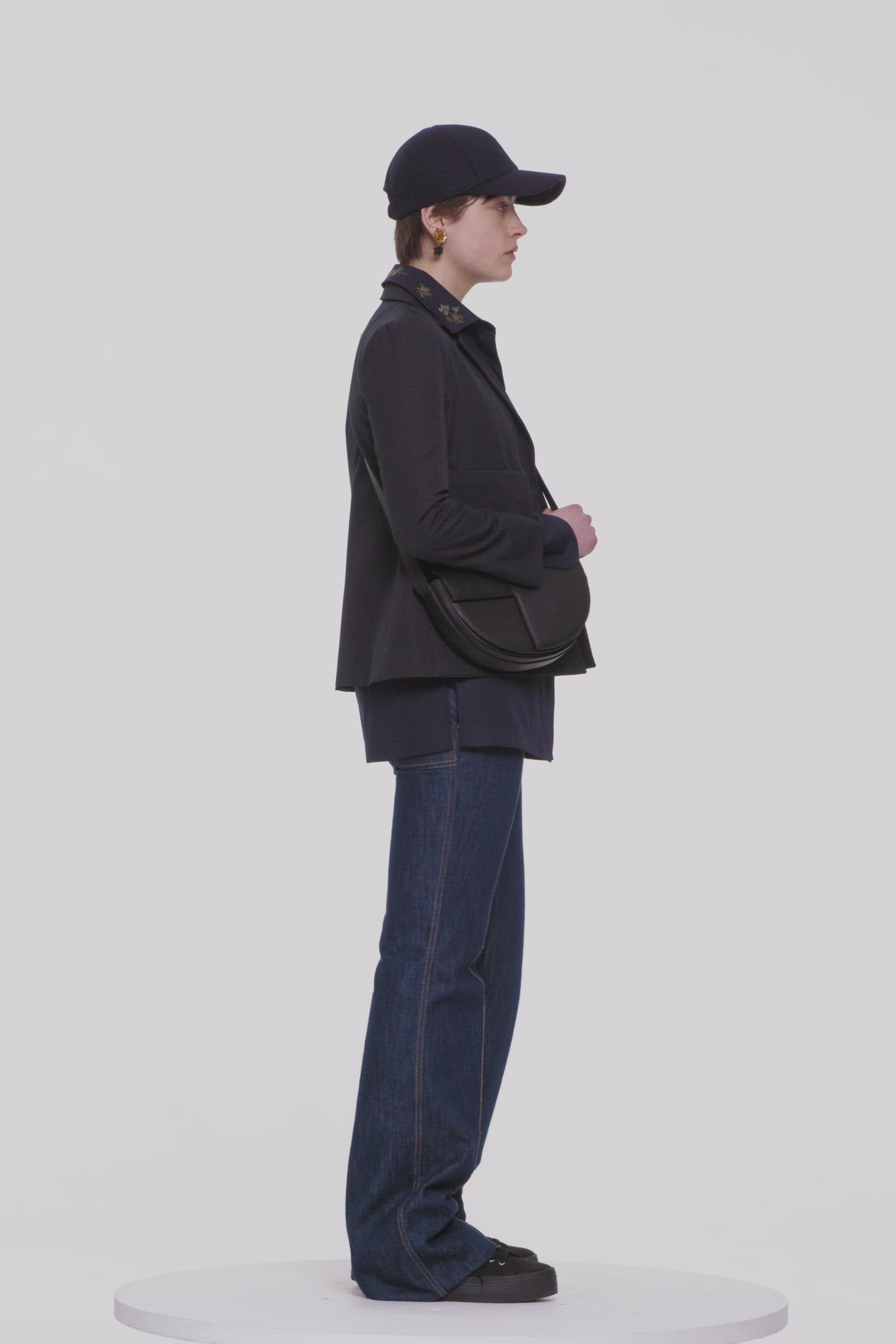 【新品未使用】PATOU 帽子 ウール ベースボール キャップ ブラック ロゴ Patou | パトゥ 刺繍フェルト キャップ