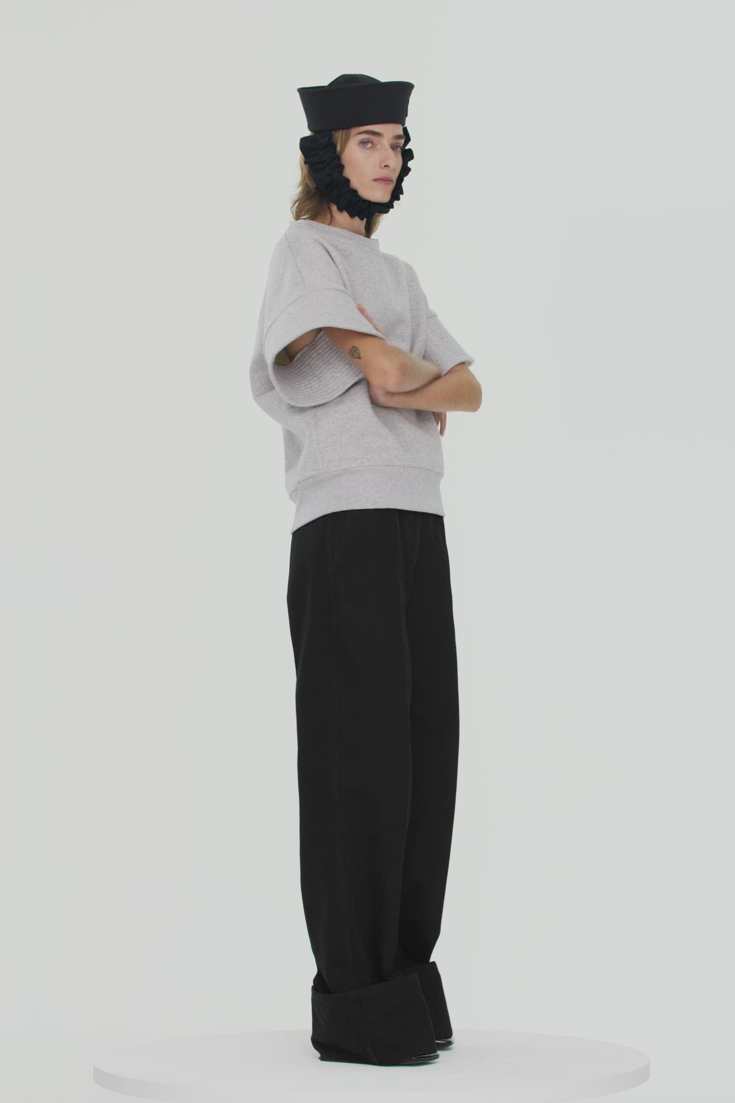 Patou | オーガニックコットン オーバーステッチ半袖スウェットシャツ